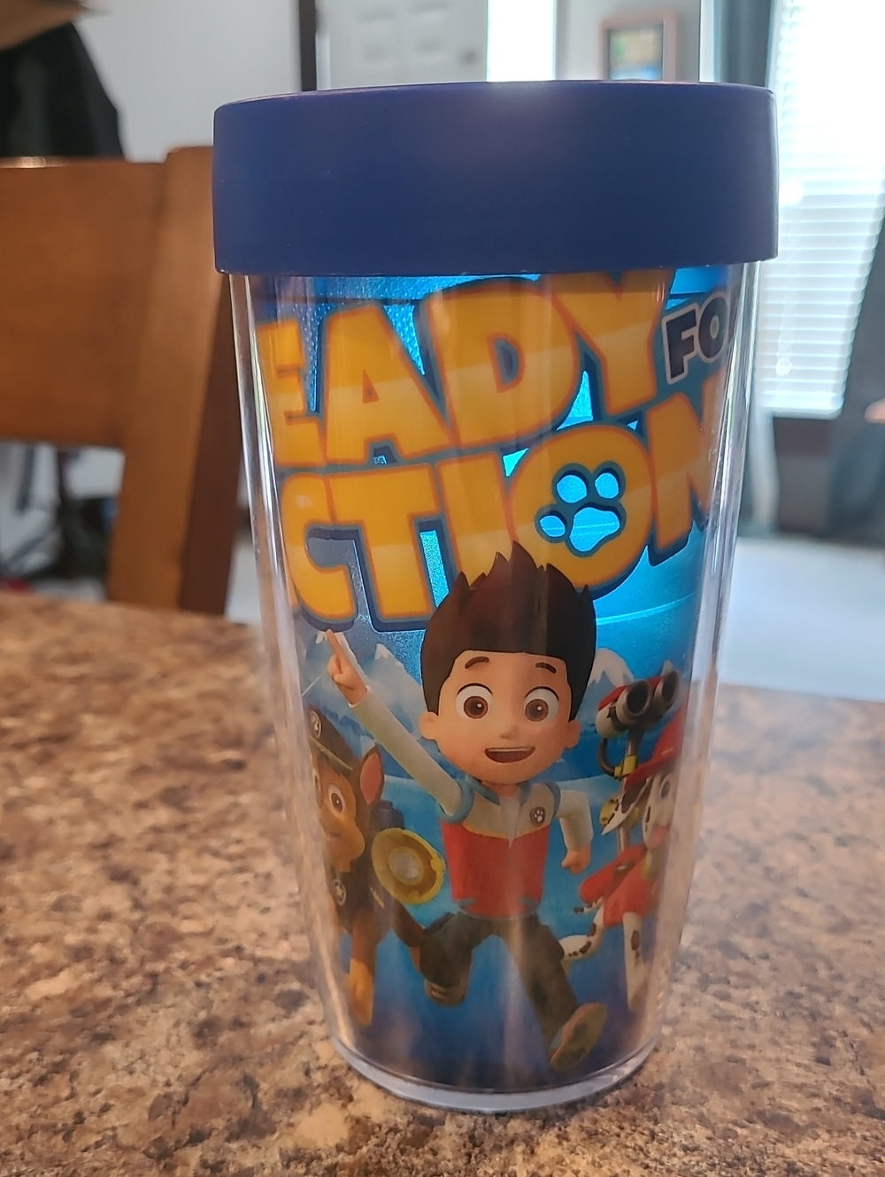 Paw Patrol Blue and Yellow Kids Tumbler with Navy Lid